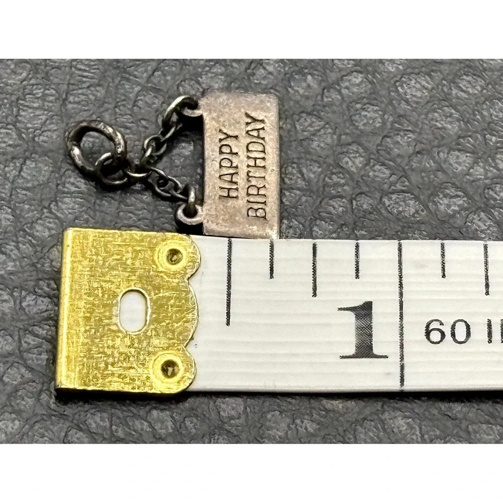 Wells Sterling Silver Happy Birthday Banner Dangle Charm Or Pendant Vintage